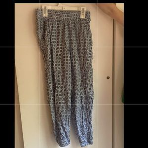 Kids Flowy Blue Pattern Yoga Pants